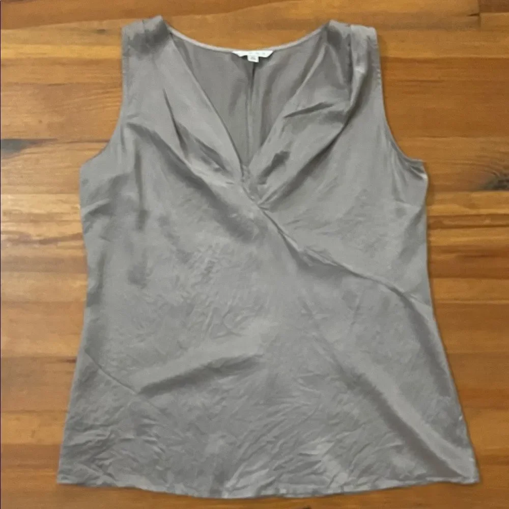 CABi Grey Silk Sleeveless Tank Top Blouse Womens Size Large - Picture 3 of 11
